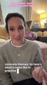 Characterization + theme Activity for high school English #englishteacher #englishteachers