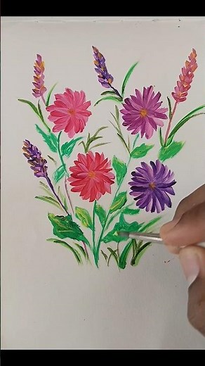 Easy and beautiful flowers acrylic painting for beginners 😉 #acrylicpaintingtechniques#flowers
