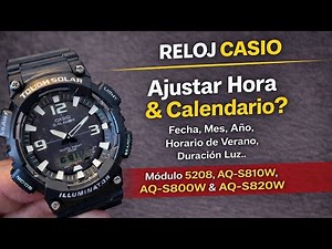 Reloj Casio Digital Cómo Cambiar la Hora y Fecha | Casio Illuminator Tough Solar AQ-S810W 5208
