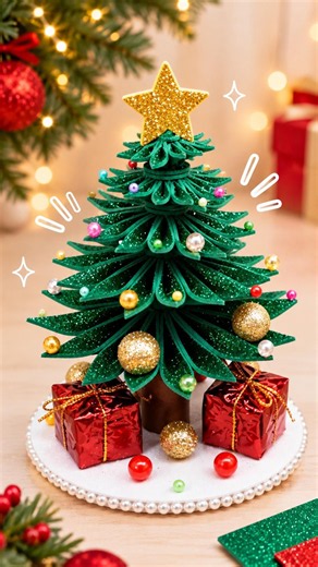 DIY Mini Árvore de Natal com EVA 🎄✨ Decoração Fácil e Linda! #natal #ideiasdenatal #diy