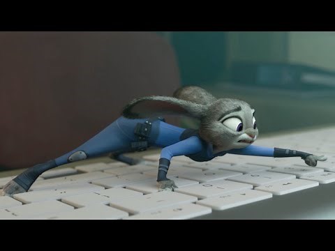 ウサギのジュディがゾウのパソコン前に大奮闘！／映画『ズートピア』幻の未公開シーン映像