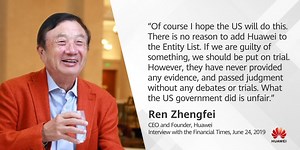 5.2K views · 298 reactions | Sanctions placed on Huawei have affected the entire global supply chain, but are they legitimate? Watch the clip to hear Huawei CEO Ren Zhengfei’s opinion. For more, check out the full interview here: https://tinyurl.com/yxmwjjbz | Huawei | Facebook