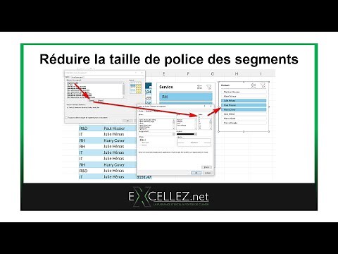 Modifier la taille de police des segments de tableaux
