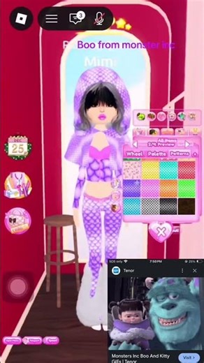 Making boo in dress to impress from monster inc