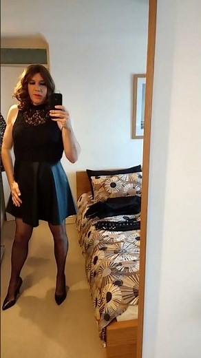 Leather and Lace Dress- Glamorous Crossdresser #AlisonThighBootBoy