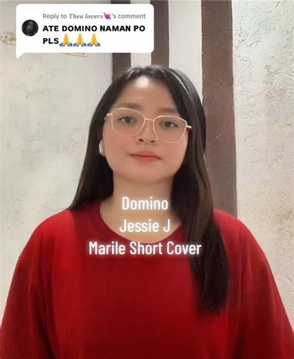 Replying to @𝑻𝒉𝒆𝒂 𝒍𝒐𝒗𝒆𝒓𝒔💘 eto na request mo be. Thank you sa support. 🤗 Domino - Jessie J Marile Short Cover #domino #songcover