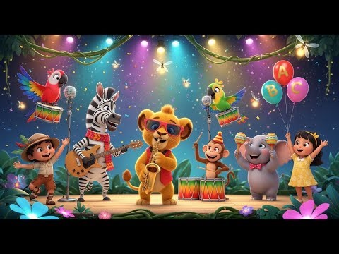 ABC Jungle Jam | Popular Nursery Rhyme For Kids | Sing Along With Kids