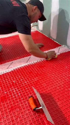 1.1K views | Uncoupling membrane installation. Floor Prep before tile. #construction #homerenovation #renovation | The Wood Dude | Facebook