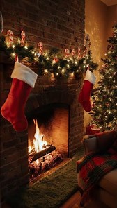 Holiday Warmth 🎄🔥 Cozy Living Room & Fireplace Zoom-In (Short)