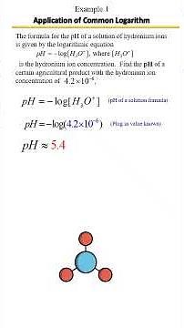 Application of Common Logarithms in Real Life: pH and Hydronium Ion Concentration, Example 1
