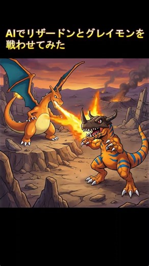 AIバトル リザードンVSグレイモン【AI Battle: Charizard vs Greymon】