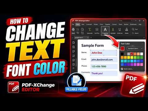 How to Make Fillable PDF Text Red, Blue, or Any Color in PDF-XChange Editor