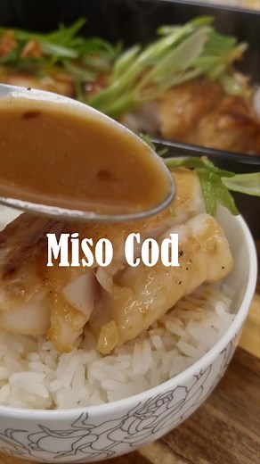 Baked Miso Cod Serves 3 people (or two greedy people) 700g thick cod, salmon or other oily fish Juice of 1 big lime or 2 small ones (1/4 cup) 3 tbsp miso paste (I use one that has a blend of red and white miso) 3 tbsp brown sugar 1 tbsp soy sauce A crack of pepper Garnish: 1 green onion, sliced. Preheat the oven to 170 c fan. Cut your fish fillet into 10cm/4 inch pieces and place in a bowl. To a separate bowl, add in lime juice, miso paste, brown sugar, soy sauce and pepper. Mix to combine and p