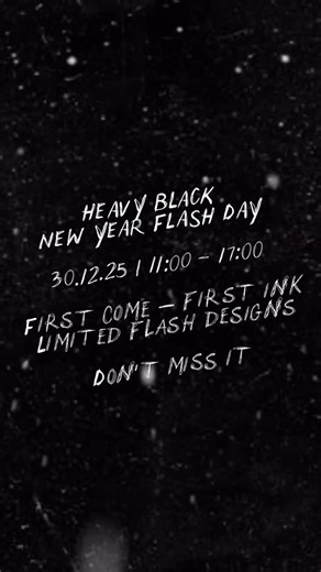 Heavy Black Tattoo on Instagram: "🎄NEW YEAR FLASH DAY🎄 30.12.25 | 11:00 – 17:00 First come — first ink Limited flash designs Don’t miss it"