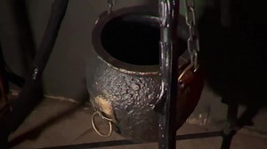 Haunted Hill Farm 4.7 ft. Touch-Activated Animated Witch Cauldron Halloween Prop HHCAULDRON-1FLSA