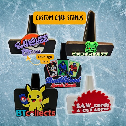 Custom Trading Card Stands, 3D Printed Sports Card Stands - Customize With Your Logo/name - Etsy