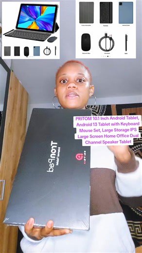 PRITOM 10.1 Inch Android Tablet, Android 13 Tablet with Keyboard Mouse Set, Large Storage IPS Large Screen Home Office Dual Channel Speaker Tablet #android #tablet #tiktokshop