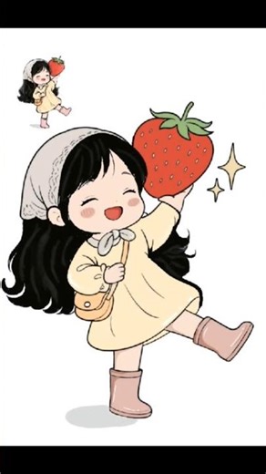 Cute Girl Coloring 🍓 | Easy Kawaii Coloring Tutorial for Beginners | Relaxing Art