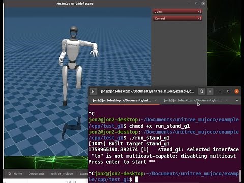 How to run G1 in Unitree Mujoco