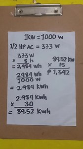 6.2M views · 22K reactions | 1/2 horse power Aircon consumption per month #electricaltutorial | Electrical Tutorial | Facebook