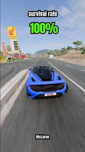 Chance of survival with different vehicles - BeamNG.drive! #shorts