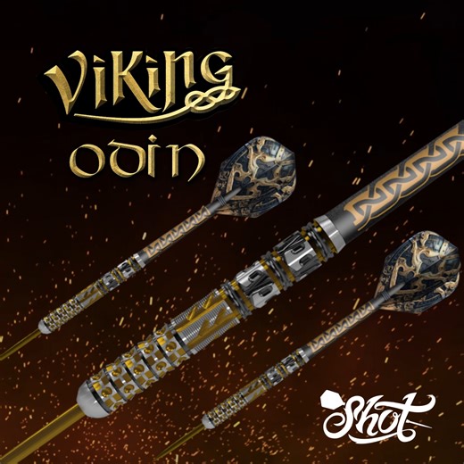 107 reactions · 34 shares | NEW RELEASE! Odin wields a broadsword and rules the kingdom of Asgard. Enrobed in gold, the hue of Viking treasure, centre-weighted Odin throws true from any point. At over 9 minutes of machine time per barrel, this dart is the pinnacle of Shot Craftmanship. Box set edition with spare shafts and flights. View Odin on our website https://bit.ly/3VA6WX9 Where to Buy https://bit.ly/3dWL3us | Shot Darts | Facebook