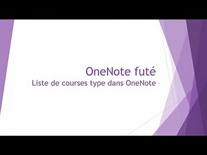 Liste de courses type dans OneNote