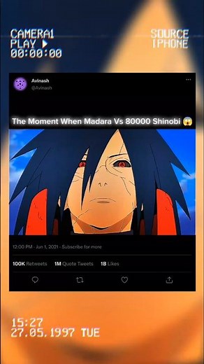 The Moment When Madara Vs 80000 Shinobi 😱#naruto #madara