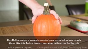 830K views · 739 reactions | This Halloween get a second use out of your boxes before you recycle them. Like this Jack-o-Lantern operating table. Just compost the pumpkin guts to get rid of the evidence, and add the box to your regular recycling. #HowDoIRecycle Visit: www.howlifeunfolds.com/watch-howdoirecycle-halloween-creatively-use-a-box-for-jack-o-lantern-carving | How Life Unfolds | Facebook