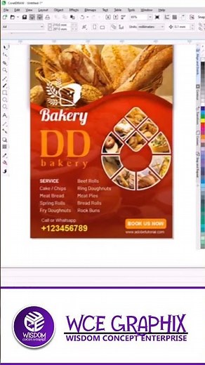 how I created this food flyer design in Coreldraw