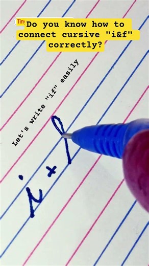 Cursive Handwriting | How to Connect “i + f = if” | Cursive Writing for Beginners#handwriting#shorts