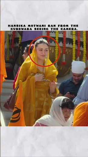 Hansika Motwani Ran away Hiding From The Camera 📷🎥 #hansikamotwani #trending #gurudwara #bollywood