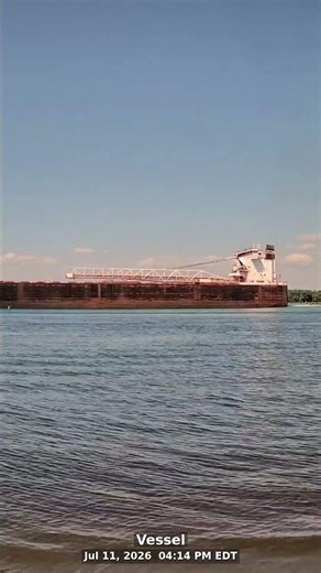 Vessel on the St. Marys River 🚢 | Soo Locks Approach #Shorts