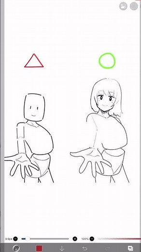 女性の突き出した腕どう描く！？#howtodraw #イラスト #イラスト講座 #イラスト動画 #かきかた