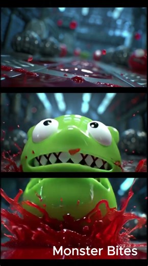 Gummy Monster Meltdown 🍬😱 | 3D Horror Comedy Short | Monster Bites #funnyhorror #animation