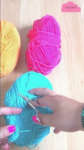 DIY Mini Pom Poms with Yarn and Fork Easy Fun Yarn Craft Idea #Shorts