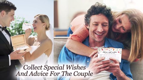 STOFINITY Advice And Wishes For The Mr And Mrs - 50 Pcs Flower Wedding Advice Cards Box, Floral Bridal Shower Games Advice And Wishes Cards For Bride And Groom, Wildflower Bridal Shower Decorations