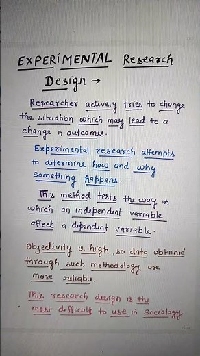 EXPERIMENTAL Research Design & Comparative Methods. #researchmethods #sociology