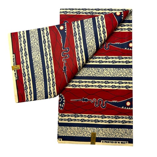 African Wax Print Fabric | Snake Shield Red Navy Cotton | 6 Yards - Etsy