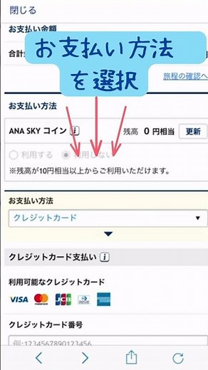 2024年8月版 飛行機予約決済 ANA公式アプリから決済する方法 #shorts #011