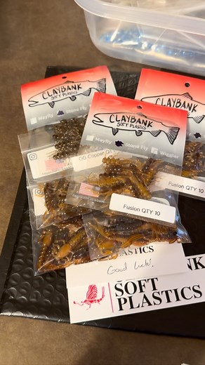 12 reactions · 9 comments | The box of freebies is open for business! Claybanksoftplastics.com #claybanksoftplastics #steelhead #coho #trout #bass #panfish #fishing #puremichigan #handpoured #handmade #softplastics #floatfishing #fish #addicted #michiganmade #jig #plastic #centerpin #bobberdown #outdoors #stonefly #mayfly #bead #smallmouth #smallie #paddletail #wiggler #custom #walleye #trident | Claybank Soft Plastics | Facebook