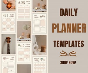Printable Daily Planner • Minimalist Schedule & Tasks Template PDF - Etsy