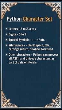 Python Coding शुरू करने से पहले ये जान लो | Day 1: Python Character Set #shorts