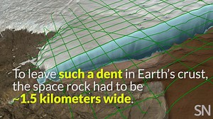 A newly discovered 31-kilometer-across crater, long buried underneath Greenland’s ice sheet, may be the remnants of an iron asteroid that struck Earth sometime in the distant past. (Learn more: https://www.sciencenews.org/article/impact-crater-greenland-asteroid-younger-dryas) | Science News Magazine