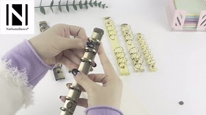 NatSumeBasics 2 Binder Rings Metallic Replacement Binder 6 Rings with Snap Split Hinged for Loose Leaf Notebook Book Photo Album DIY Diary Binding Spines (Bronze A7 Rings)
