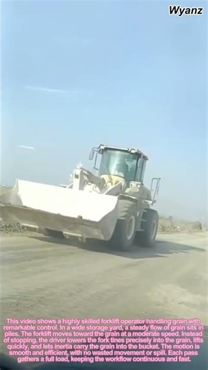 Skilled Forklift Operator Moves Grain Without Stopping | Precision Work