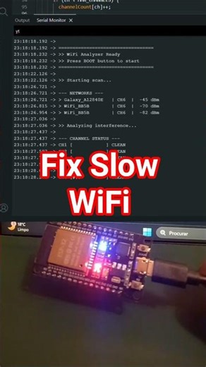 ESP32 WiFi Analyzer Shows the BEST Channel in Real Time 🔥 (Fix Slow WiFi)