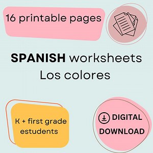 Los Colores Worksheets | Spanish Worksheets | Spanish for Kids | Colors in Spanish - Etsy UK