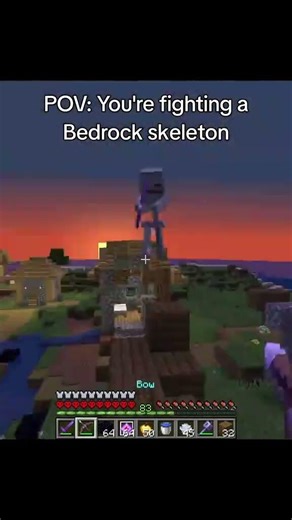 Bedrock skeletons moving different #minecraft #minecraftedit