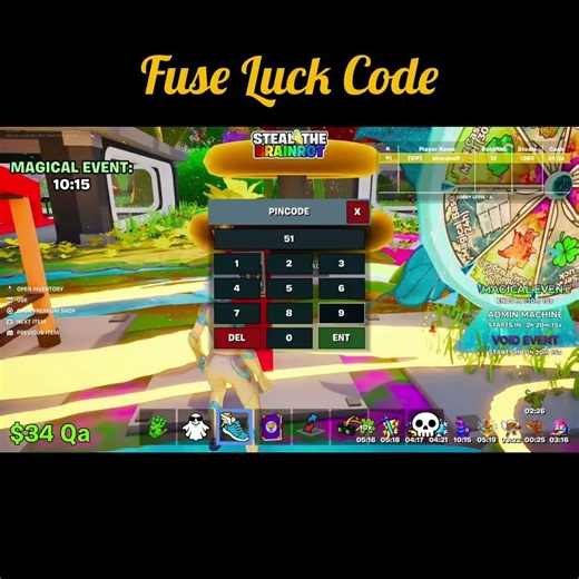 Fuse Luck Code #shorts #fortnite #stealabrainrot #roblox #helpmemakethismakesense